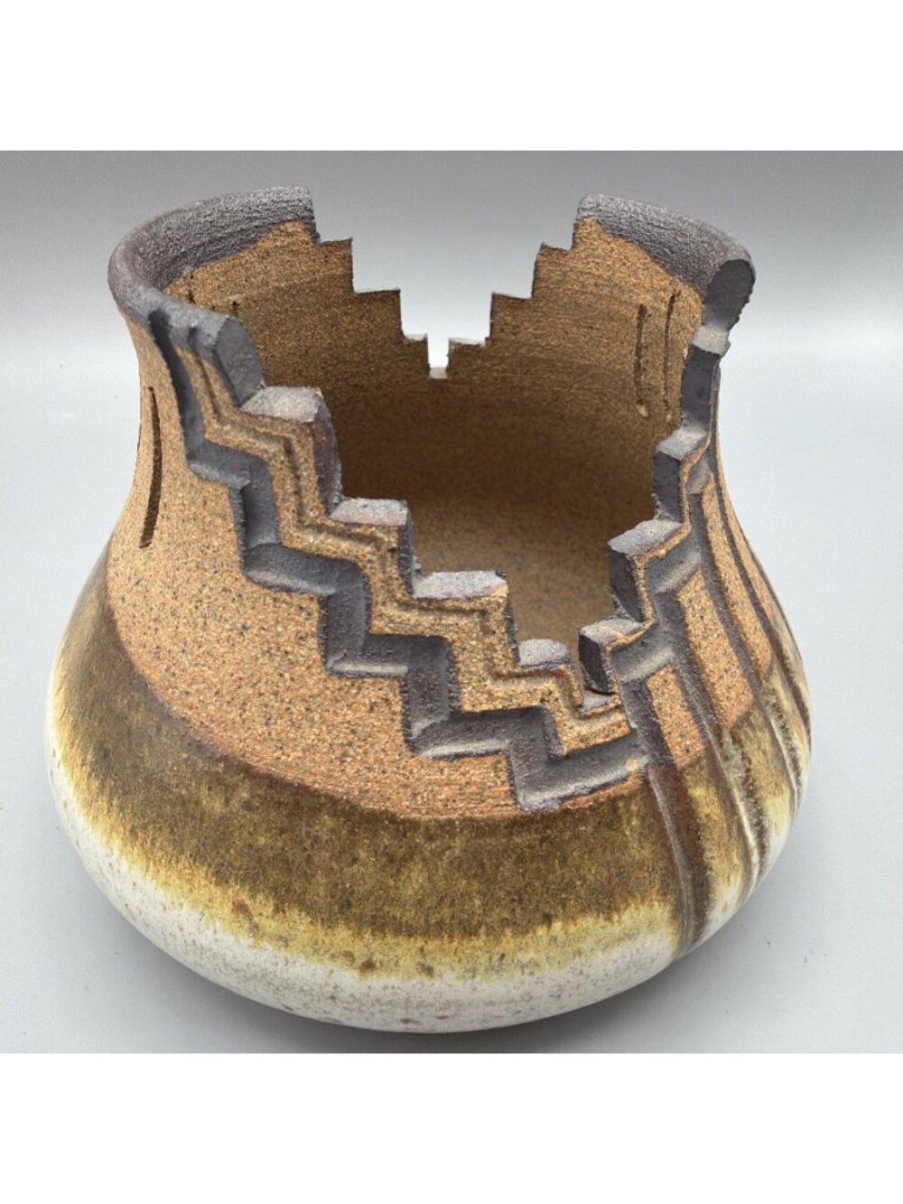 Studio Pottery Kurt Glover Signed Southwest Pot Staggered Durango Colorado